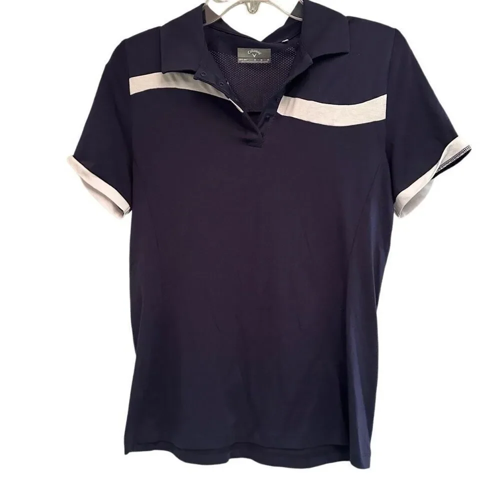 Callaway Navy and White Golf Polo- Size M